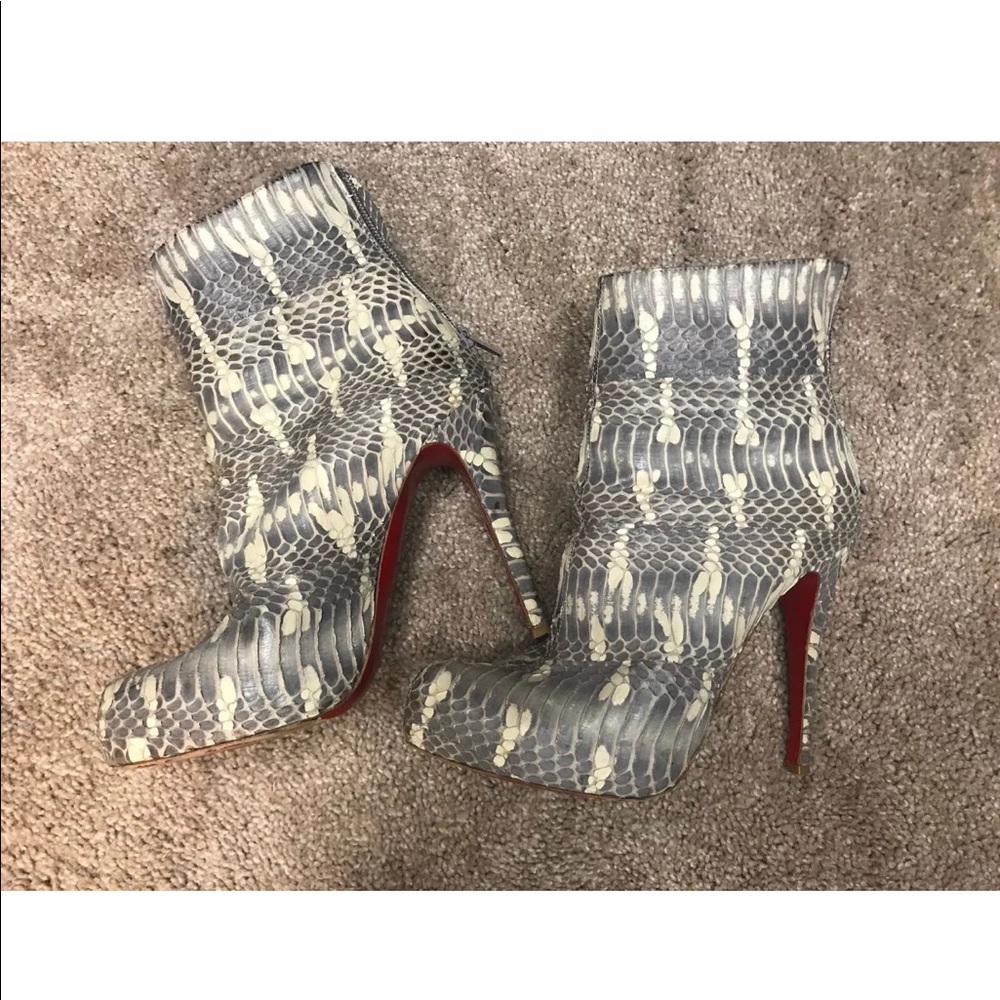 Christian Louboutin snakeskin booties